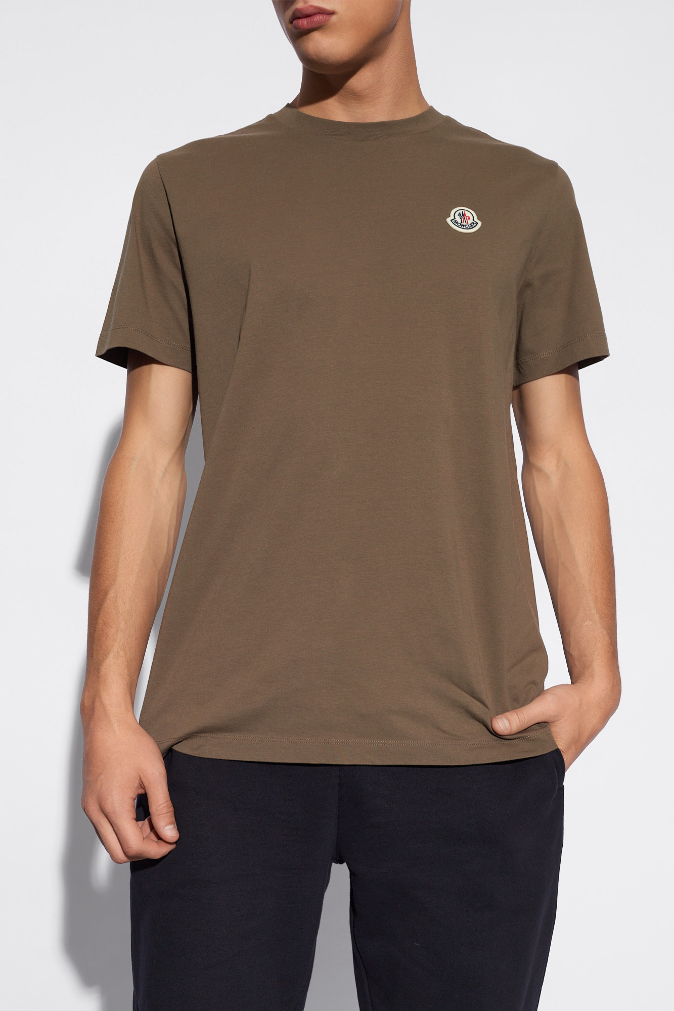 Khaki moncler t outlet shirt